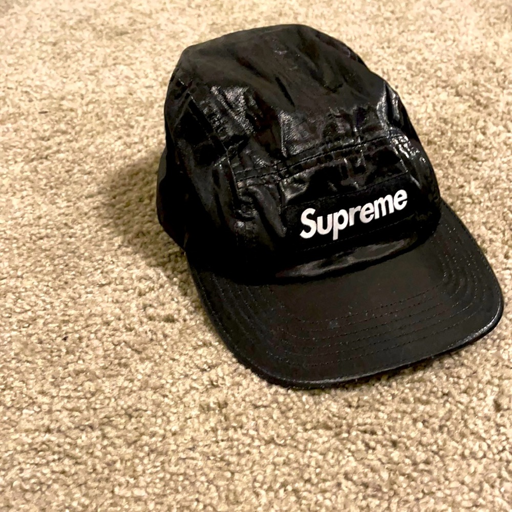 Supreme Coated Linen Box Logo Camp Cap - Black